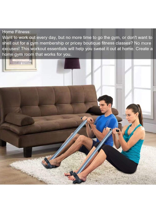 Elastic Sit Up Pull Rope Dual Spring Tension Foot Pedal Abdomen Leg Exerciser Tummy Trimmer Equipment Bodybuilding Expander for Fitness Yoga Training - Image 5